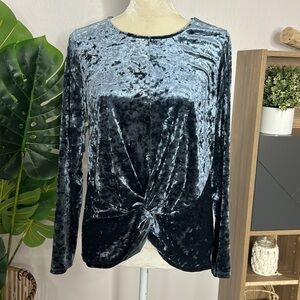 Pleione • crushed velvet tie front blouse